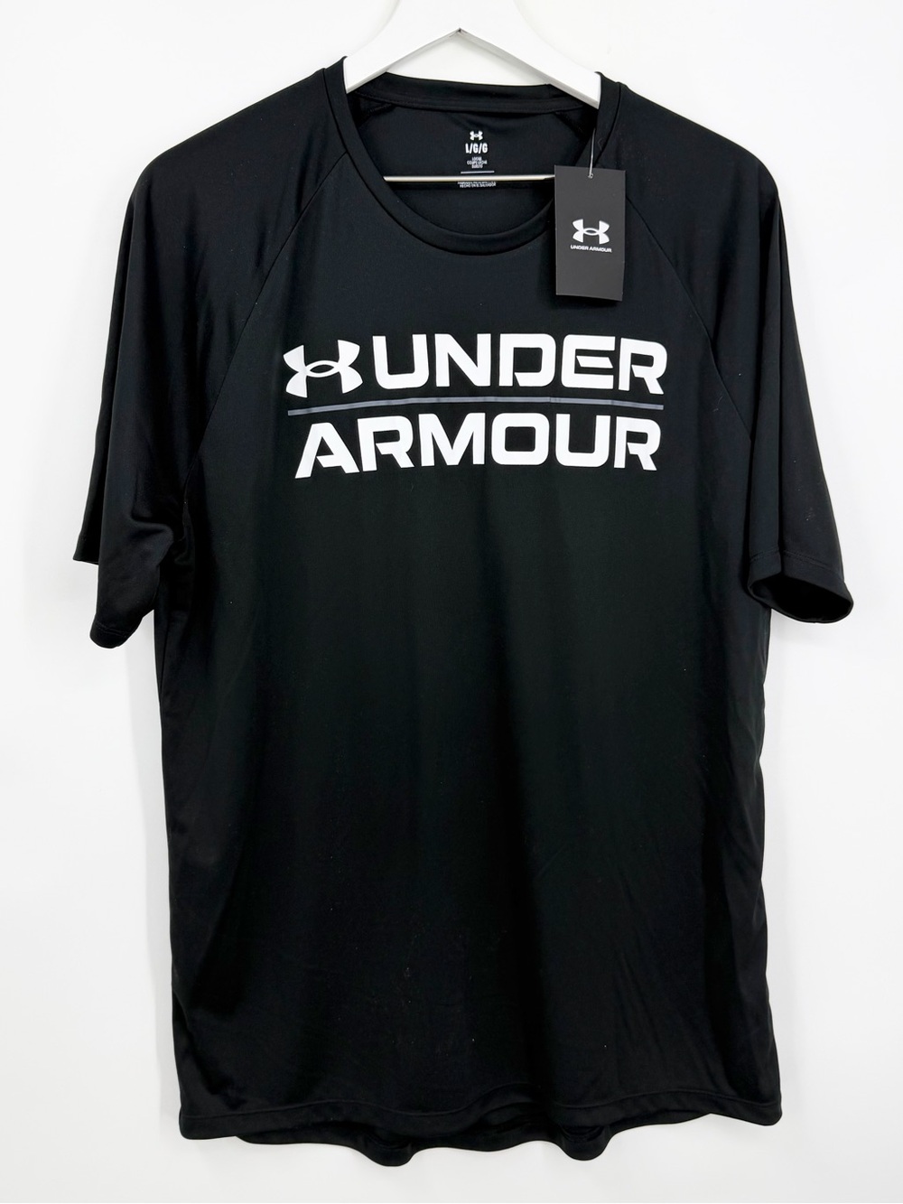 Under Armour Men's Velocity Graphic Short Sleeve T-Shirt Large Black Crew NWT